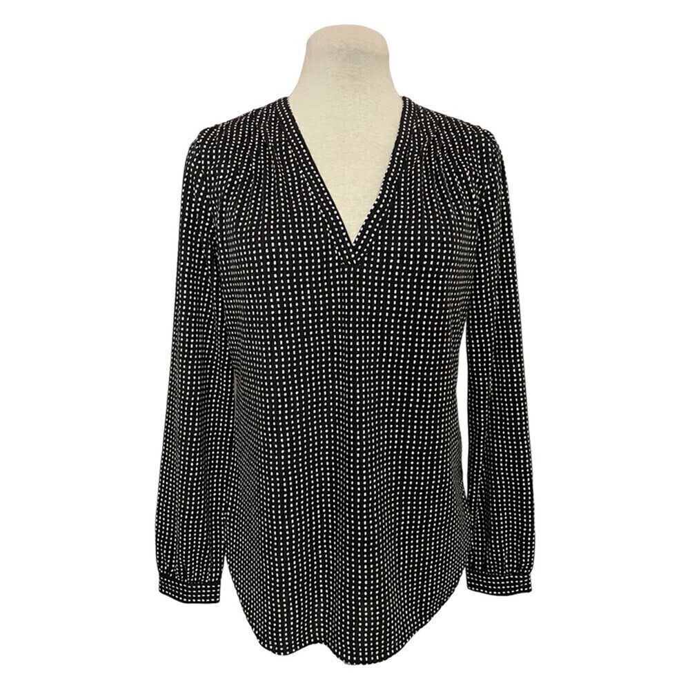 ANN Taylor Black Polka Dot Top Size S